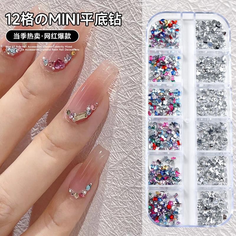1-2mm Irregular Shape Nail Rhinestones Micro Flat Back Gems for Acrylic Gel Nail