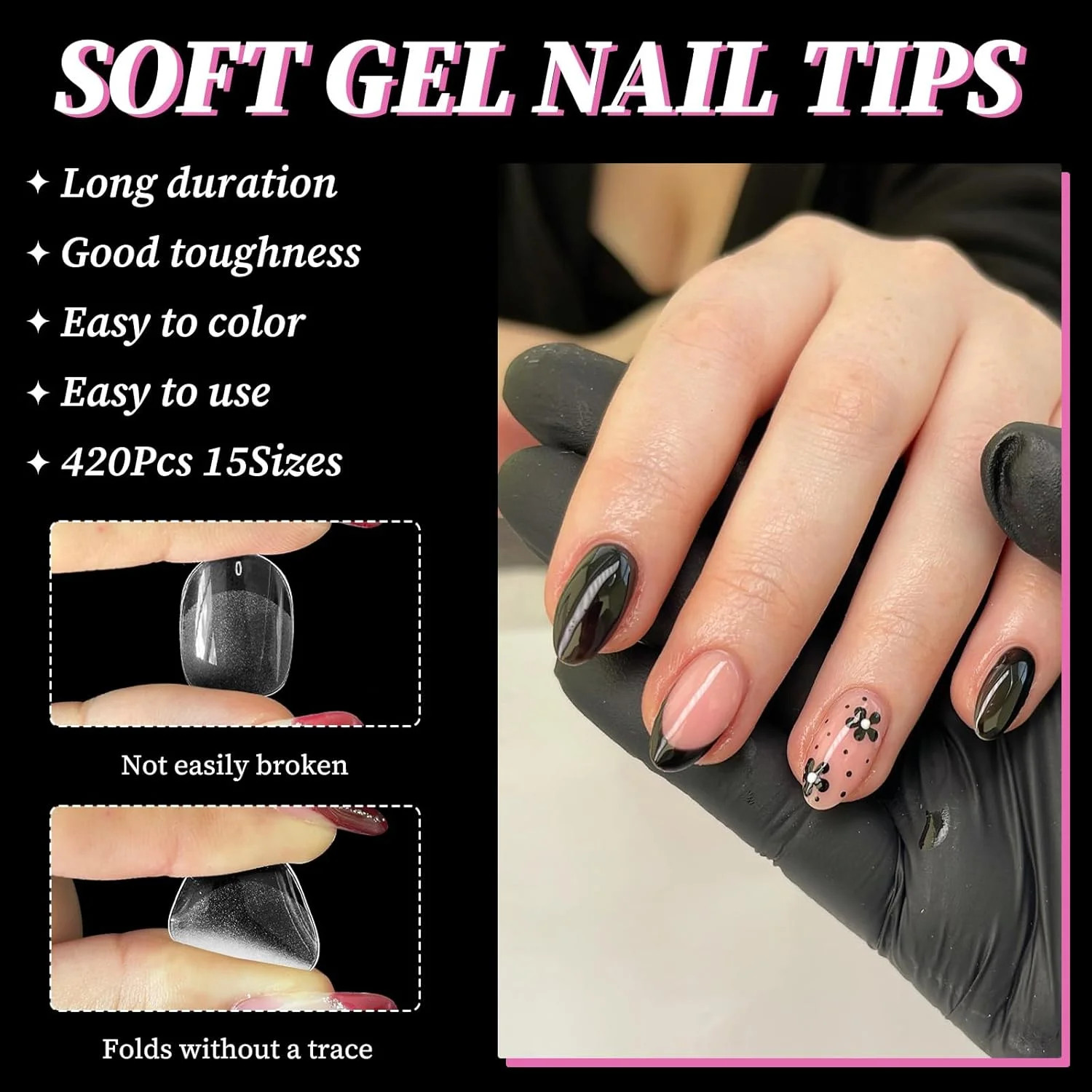 300pc Extra Short Oval Gel Nail Tips Clear Fake Nail, Clear Press on Nails Short