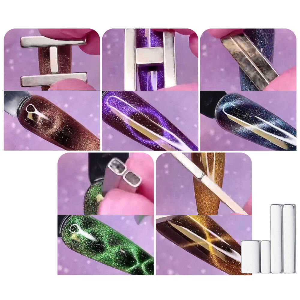 1set Nail Magnet Cat Eyes Nail Magnet Set for Manicure Double-head Stick DIY