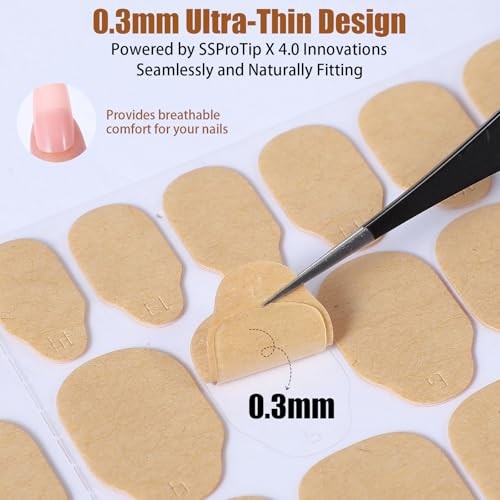 Ymapinc 600PCS Ultra-Thin Nail Adhesive Tabs, 3 Sizes Waterproof Breathable