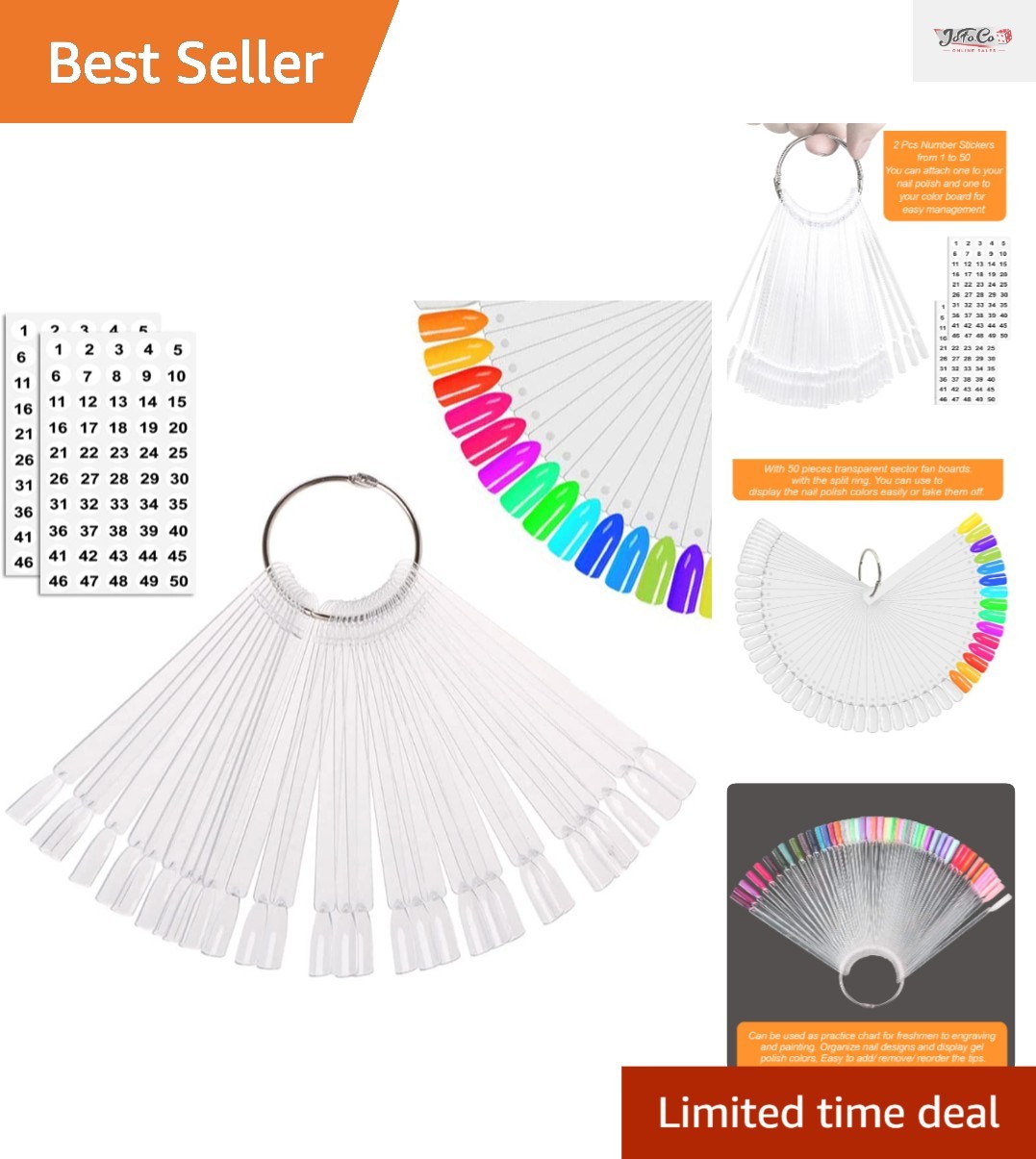 High-Quality Acrylic Nail Swatch Sticks – 50 Count for Artists & Hobbyists