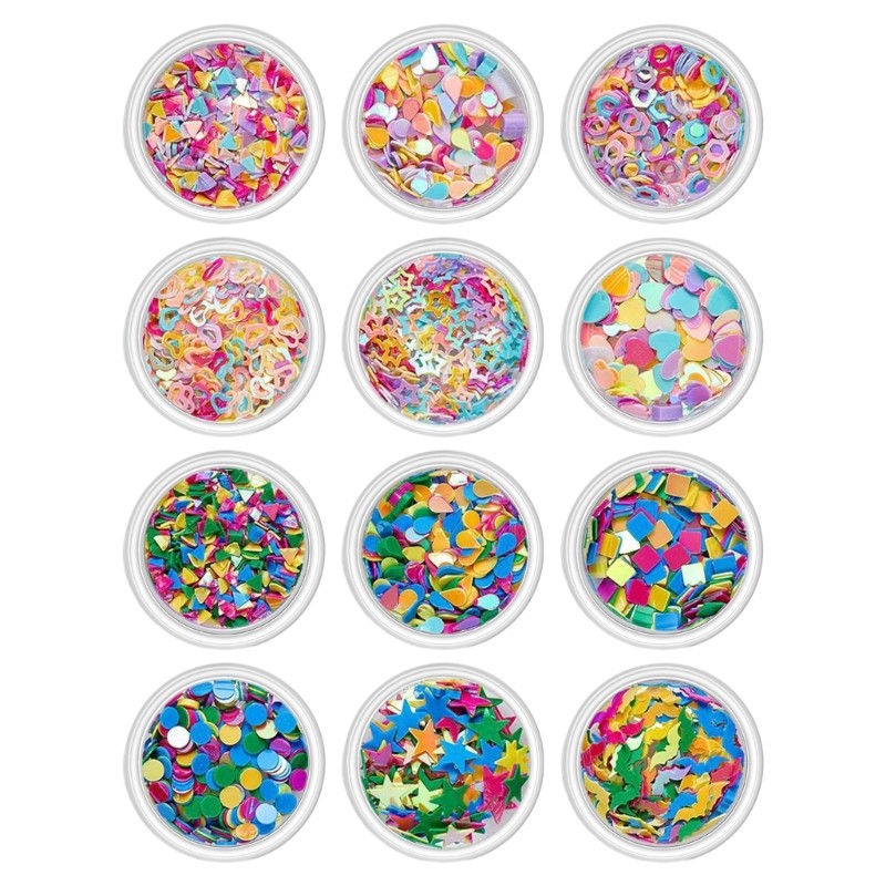 12Box Bowknot Nails Art Decoration 3D Nail Charm Nail Accessories Various Shapes