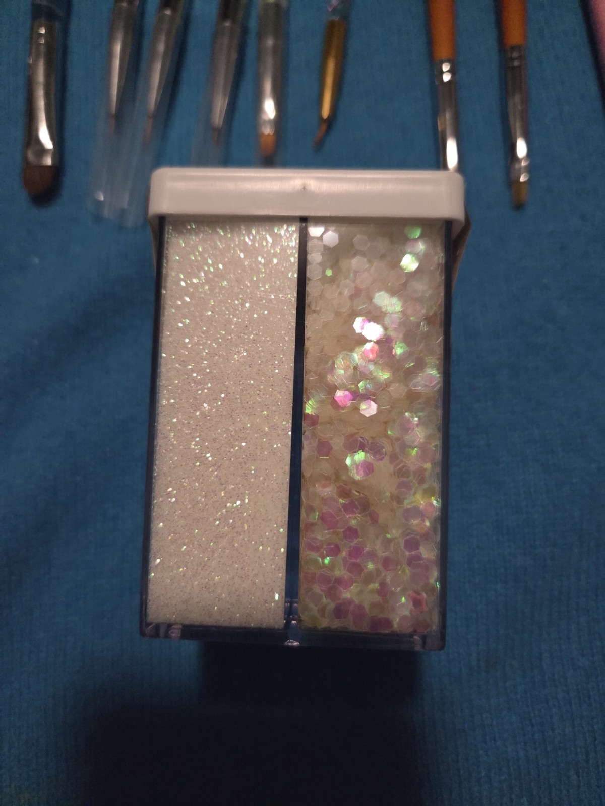 KIT DE PINCELES Y GLITTER FOR MANICURA / NAIL ART. New