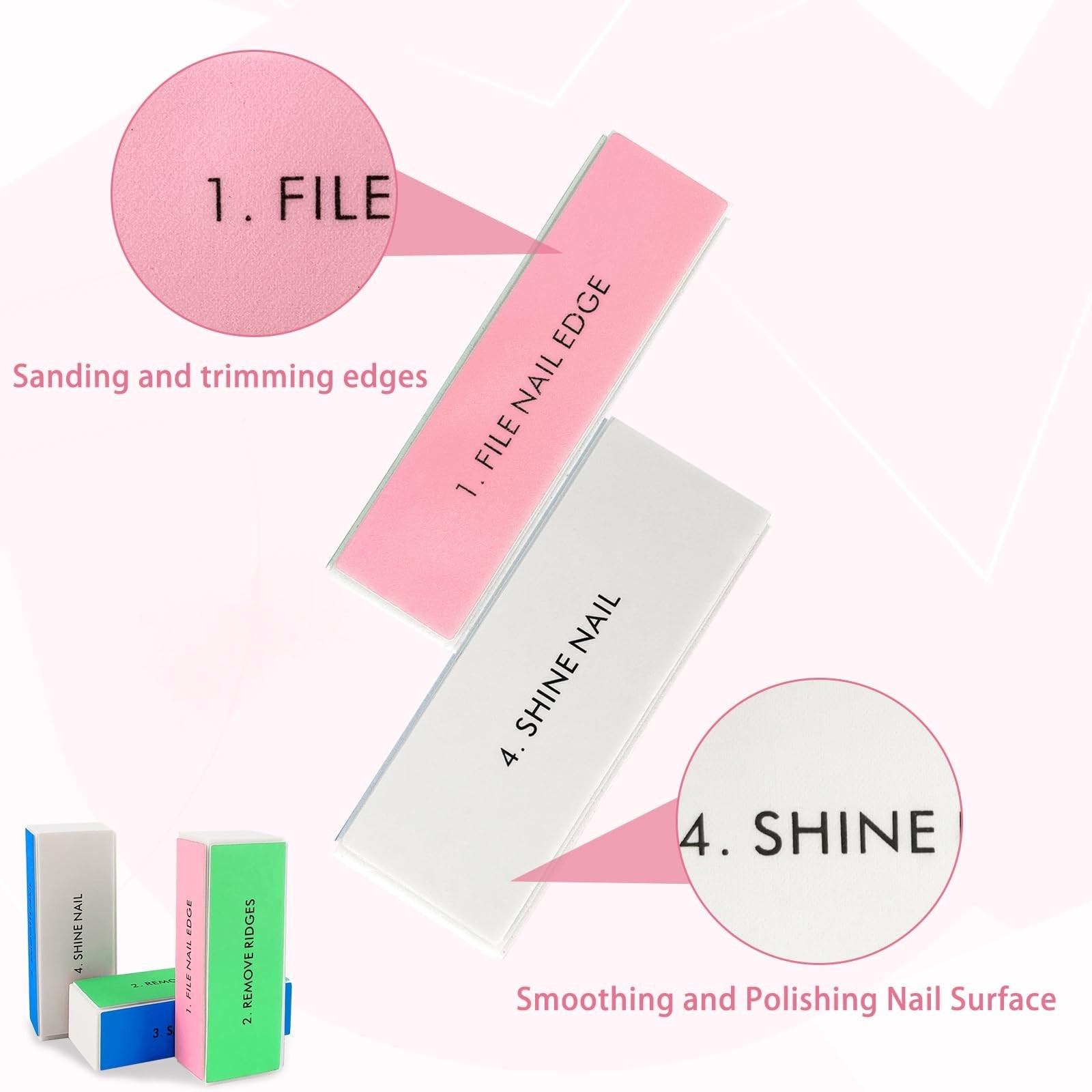 LNAUJS 14 Pack Nail Files and Buffers Set, Professional Manicure Tools Kit, 1…
