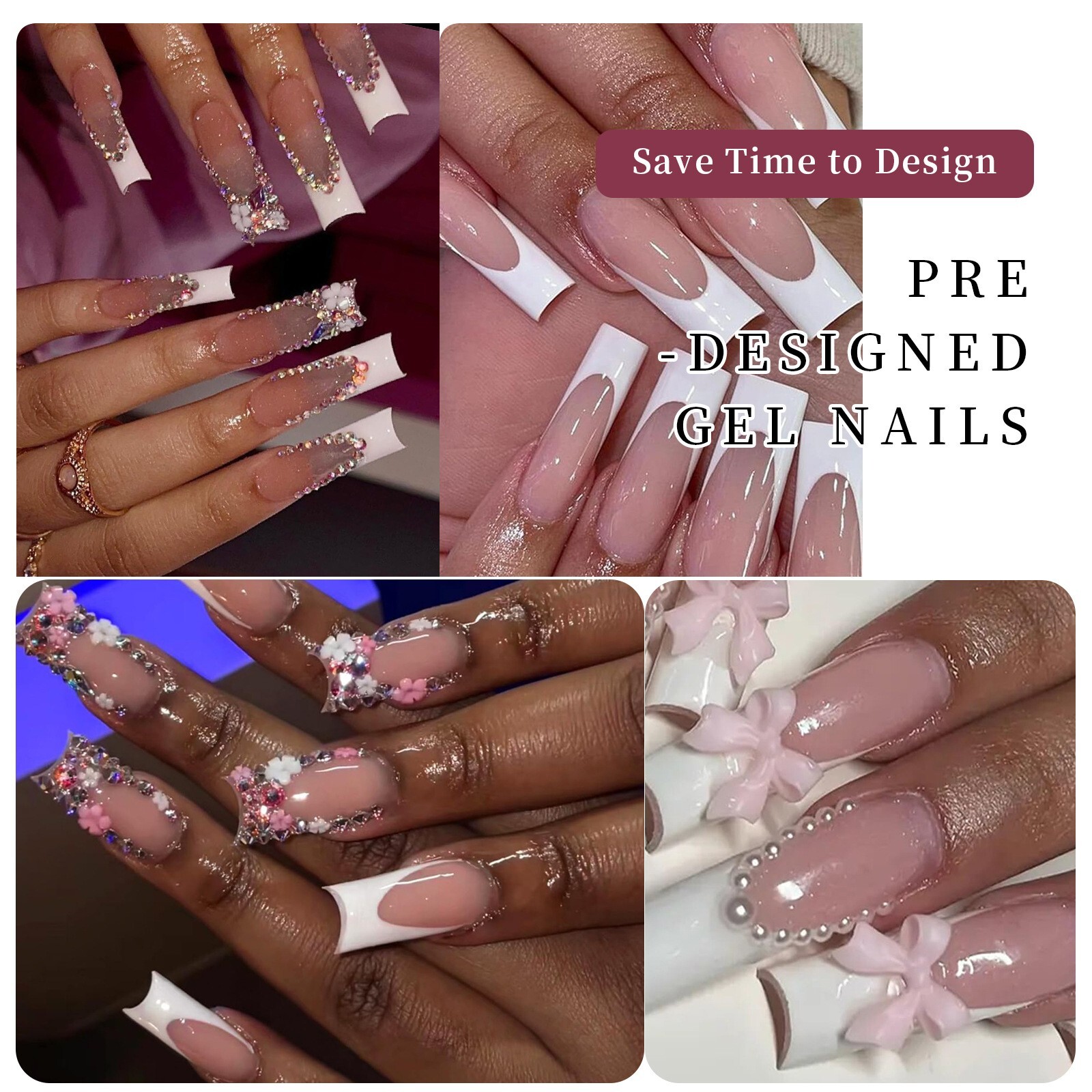 120pcs Soft Gel False Nail Tips French Shape Full Cover Press On Nails 12 Sizes