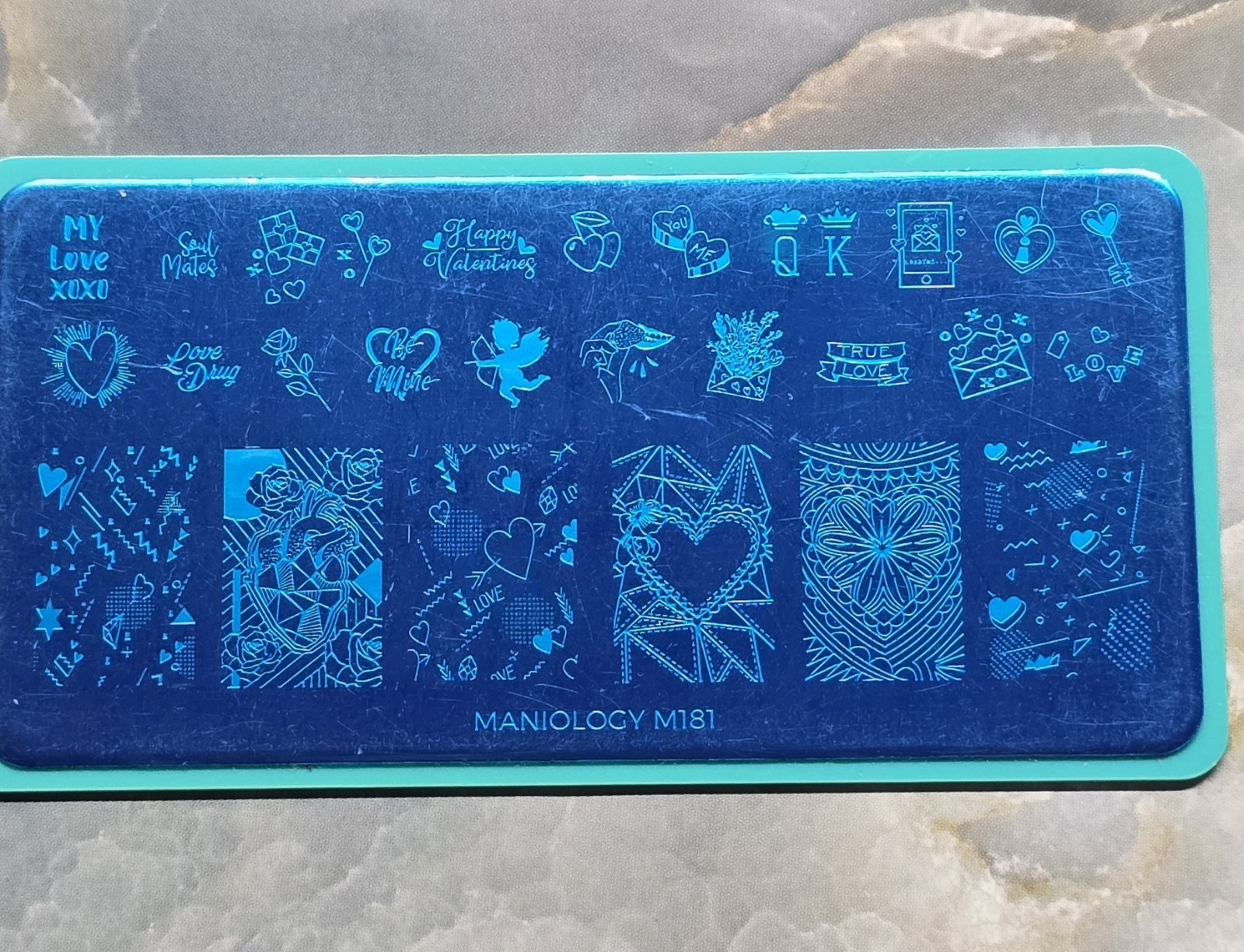 Maniology M181 Happy Valentines Day Paper Hearts Love Letter Nail Stamp Plate