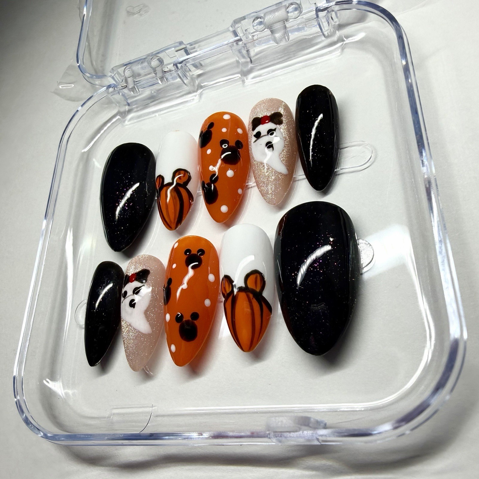 Handmade Halloween Mickey Mouse inspired Press-On Nails