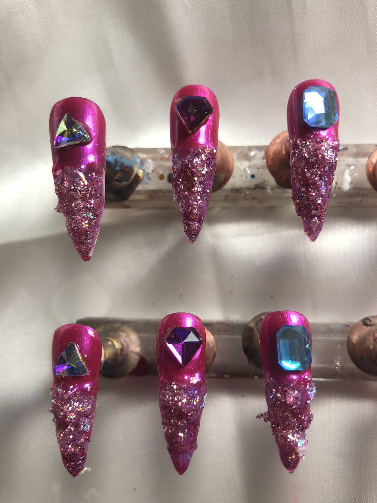 Z NAILZ! Gorgeous Set Of Custom Handmade Pink Gator CLAWZ!Press On Nails