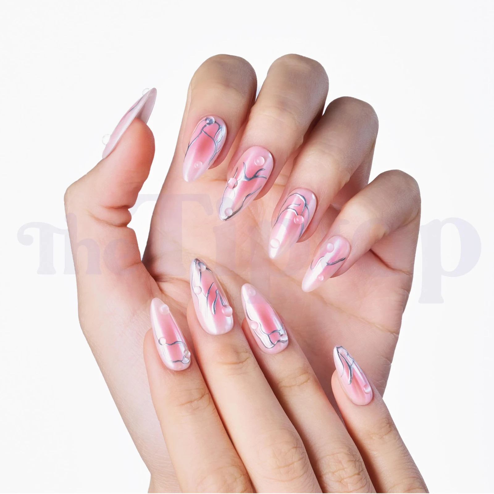 Coral Kiss Press On Nails | Short Press On Nails | Reusable Nails | M36