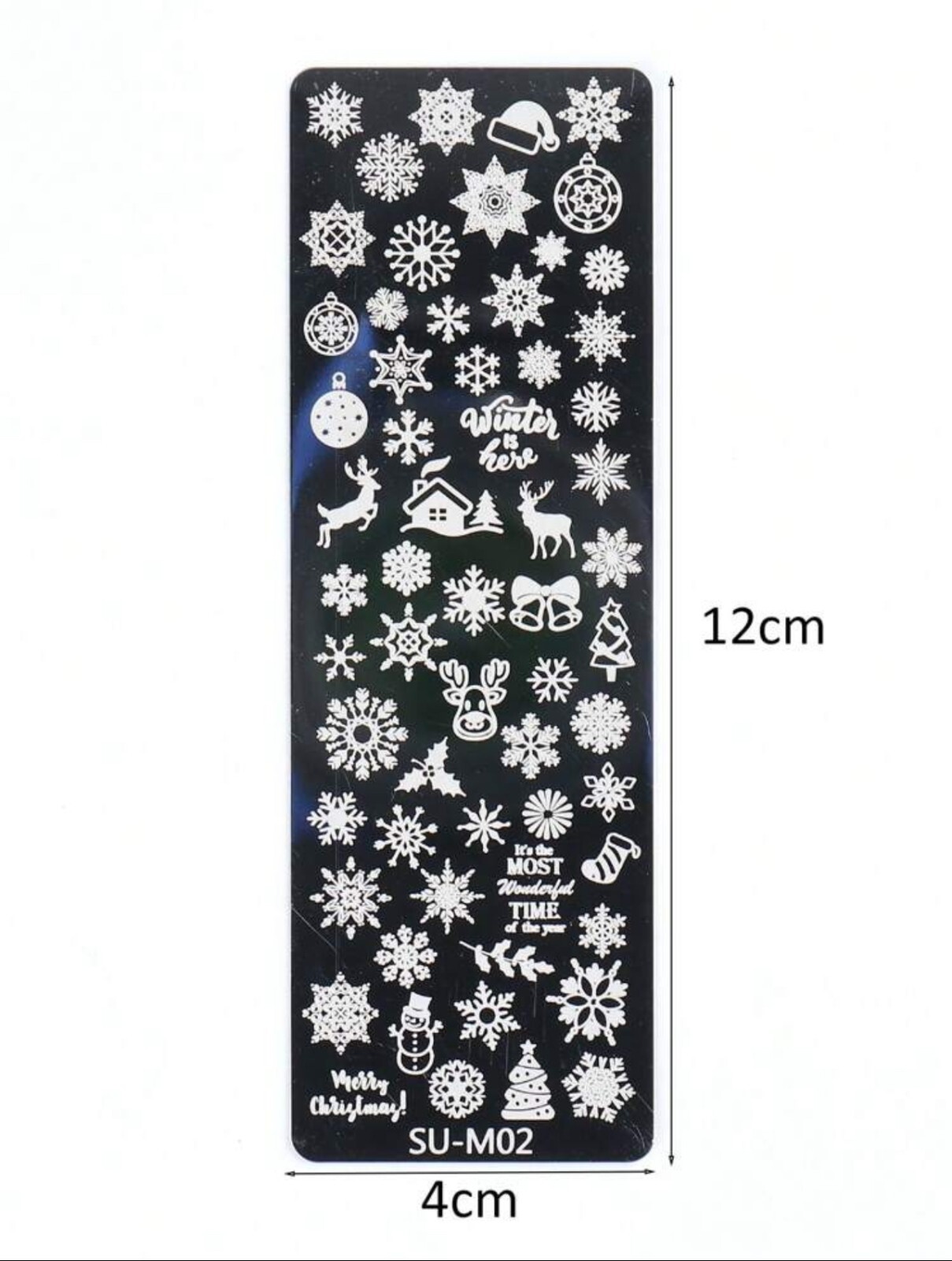Christmas Nail Stamping Plate Snowflakes Santa Reindeer Winter Patterns Festive