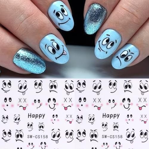 Cute Expression Nail Art Stickers Cute Black Ant Cartoon Nail Decals style3