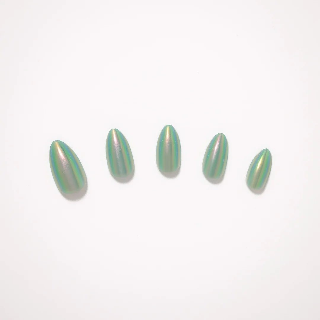 Nail Reformation Iridescent Crystal Ornament Almond Press On Nails Kit 32 Pcs