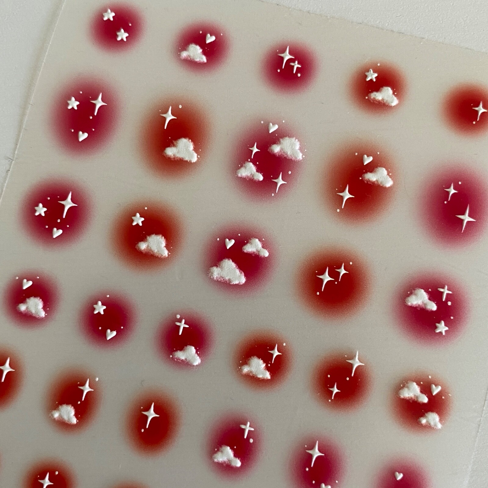 3D Nail Art Stickers Red Heart Cloud Star DIY Decals High Quality Unique Gifts