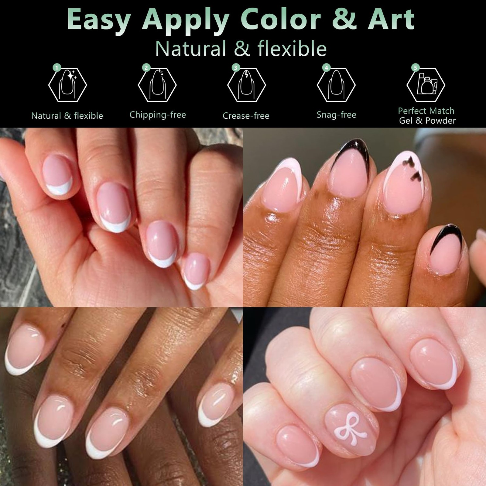 Extra Short Almond Nail Tips, 216pcs Acrylic Soft Fake Nails Gel Nail Tips, F…