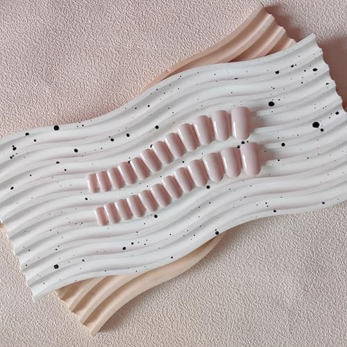 Dusty Baby Pink Press on Nails Short Oval Round Nails Glue on, oval dusty pink