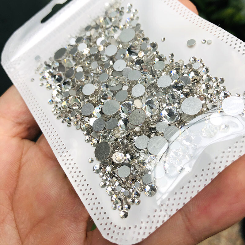 1440pcs Crystal 3D Nail Art Rhinestones FlatBack Glitter Diamond Tips Decoration