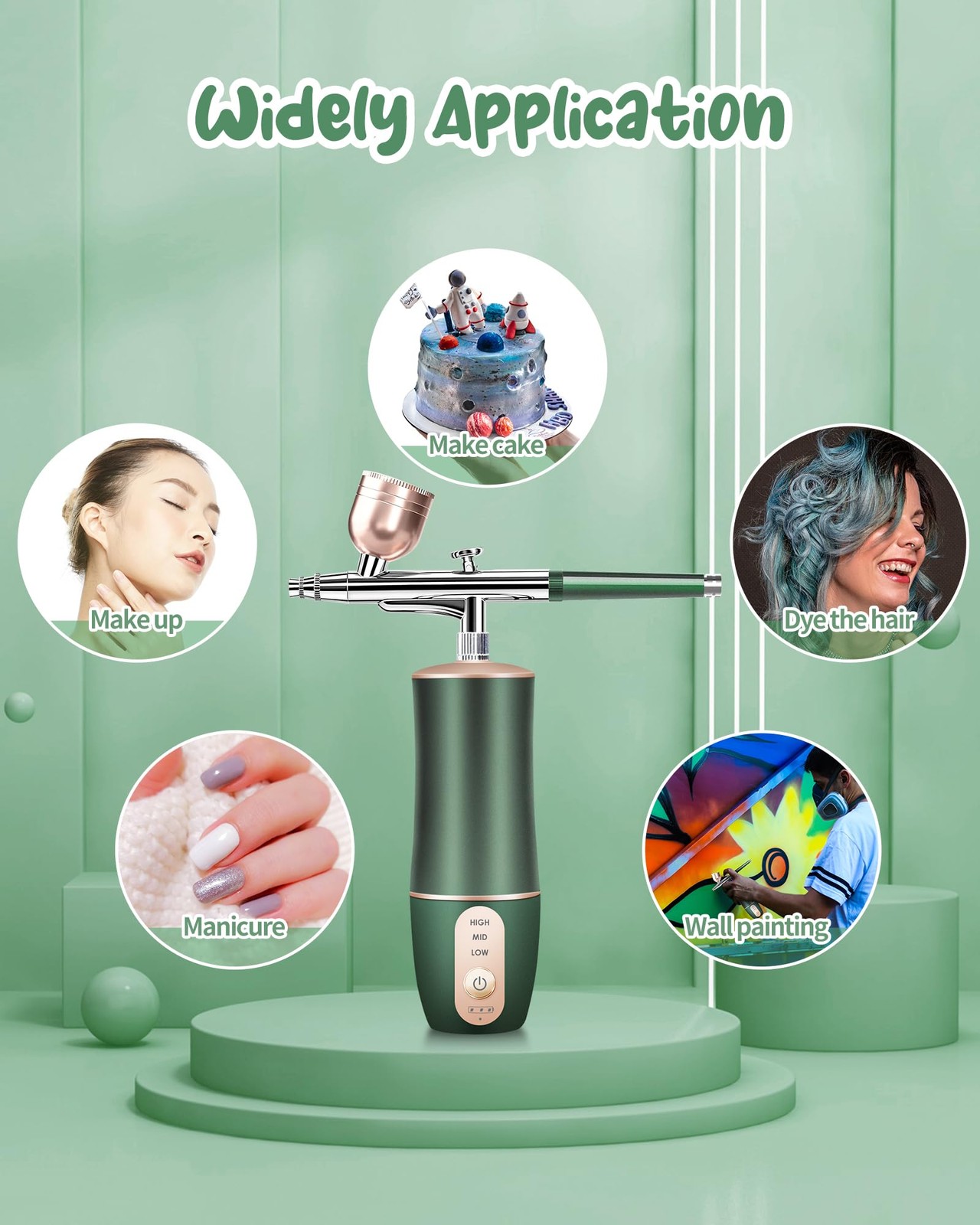 Portable Cordless Airbrush Kit for Nail Art Makeup