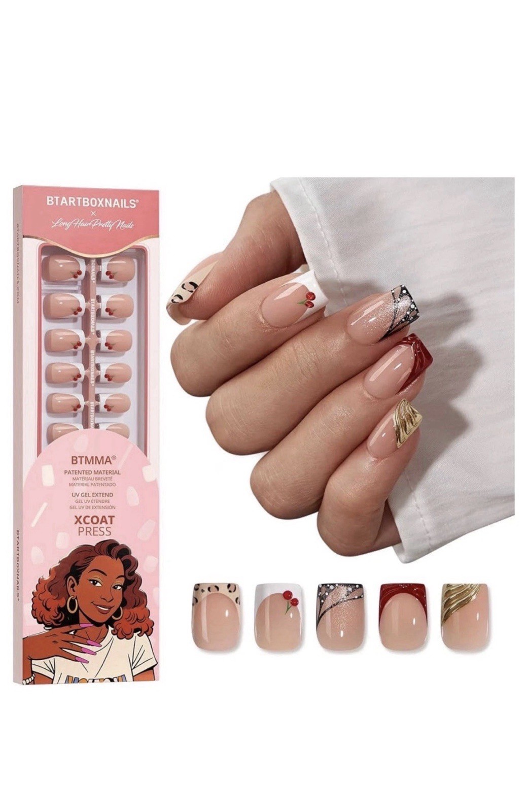 2 New BTARTBOX Long Hair Pretty Nails Autumn Muse, 5 Designs, Damaged Boxes