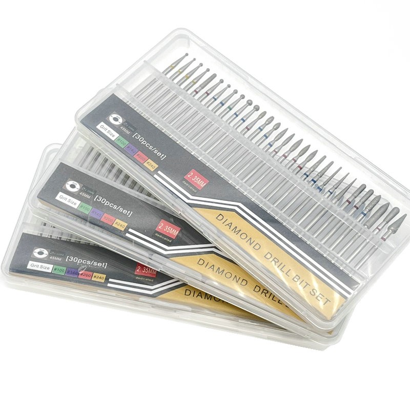 30Pcs/Set Diamond Grinding Head Nail Art Drill Polish Head Kit Nail Drill