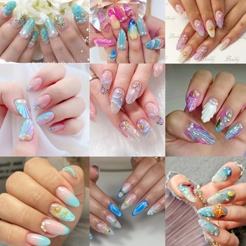 100Pcs Starfish Nail Charms and Gems Summer Ocean Style Nail Art Gold Silver-4