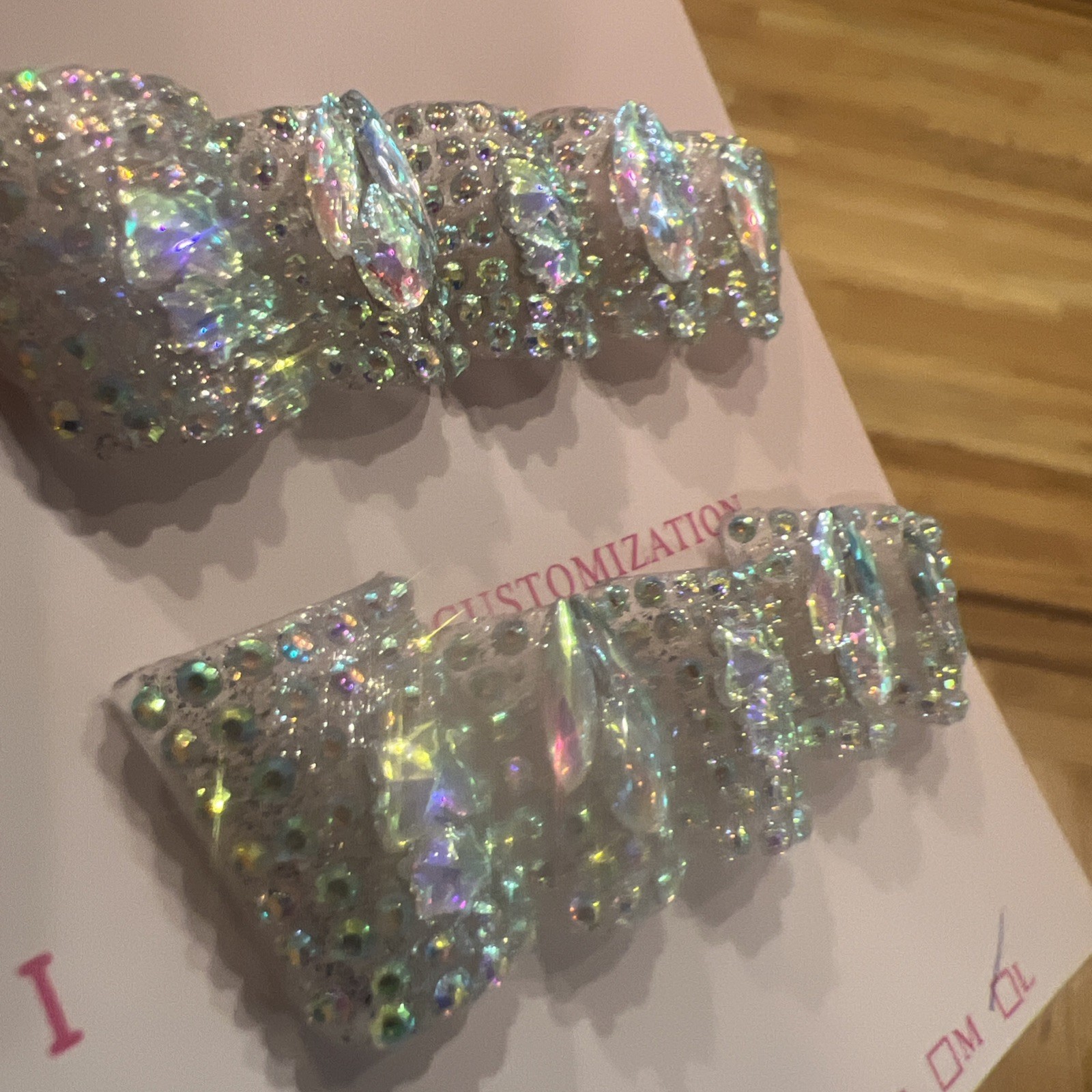 Luxury AB Press-on Nails, Medium/long Duck/Flare Shaped