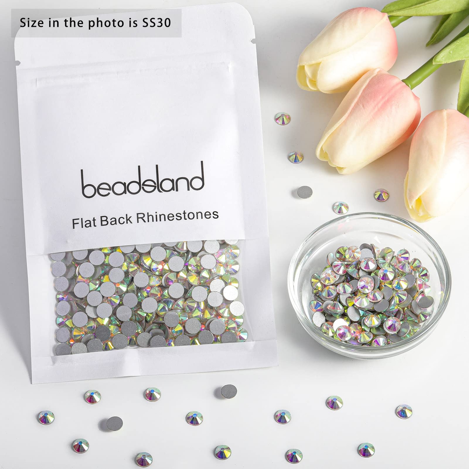 576pcs Flat Back Crystal Rhinestones Round Gems for Nail Art and Craft Glue F…