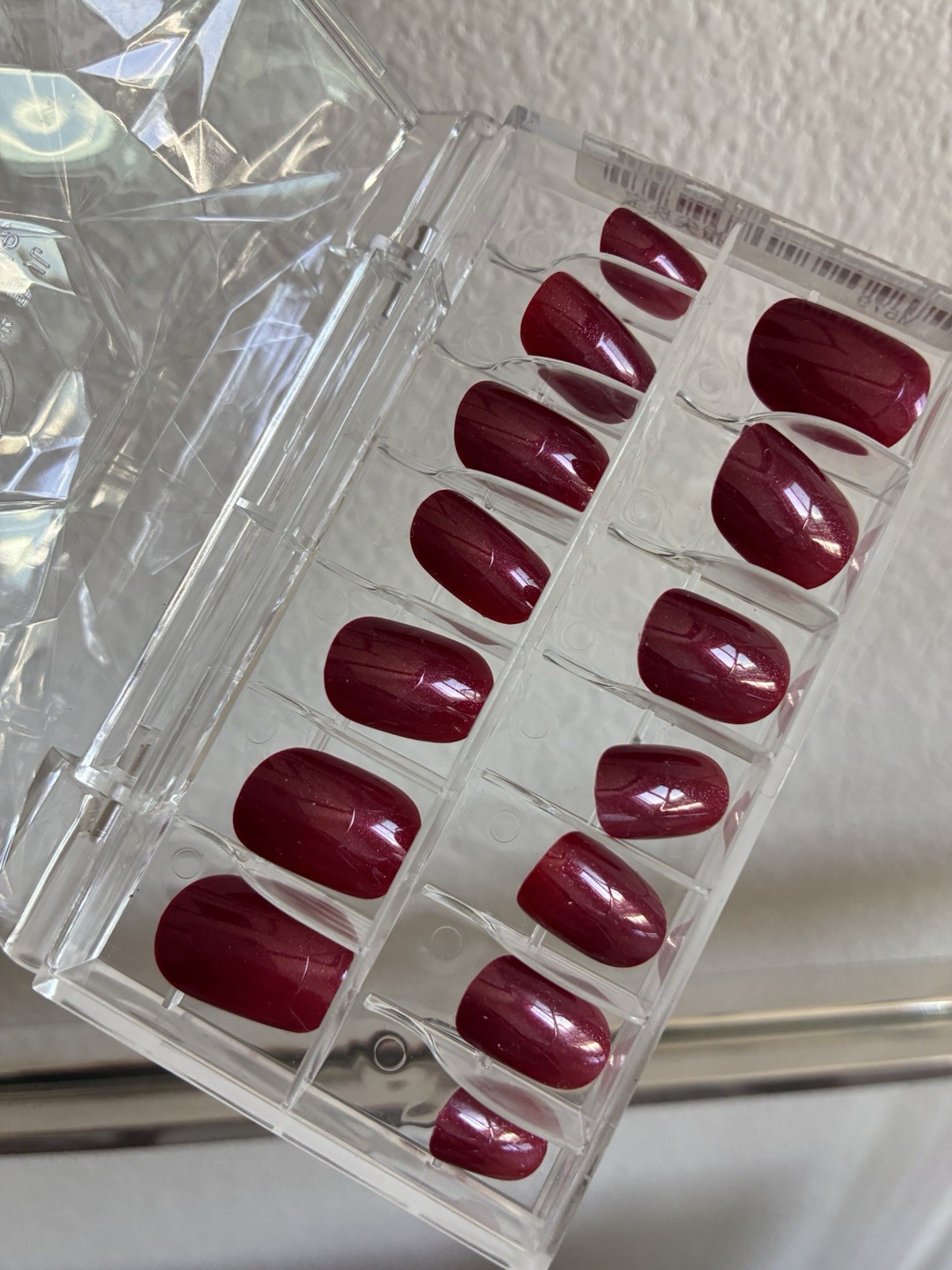 NEW Rich Wine Red Glossy Oval Press On Nails | Full Set | Deep Burgundy