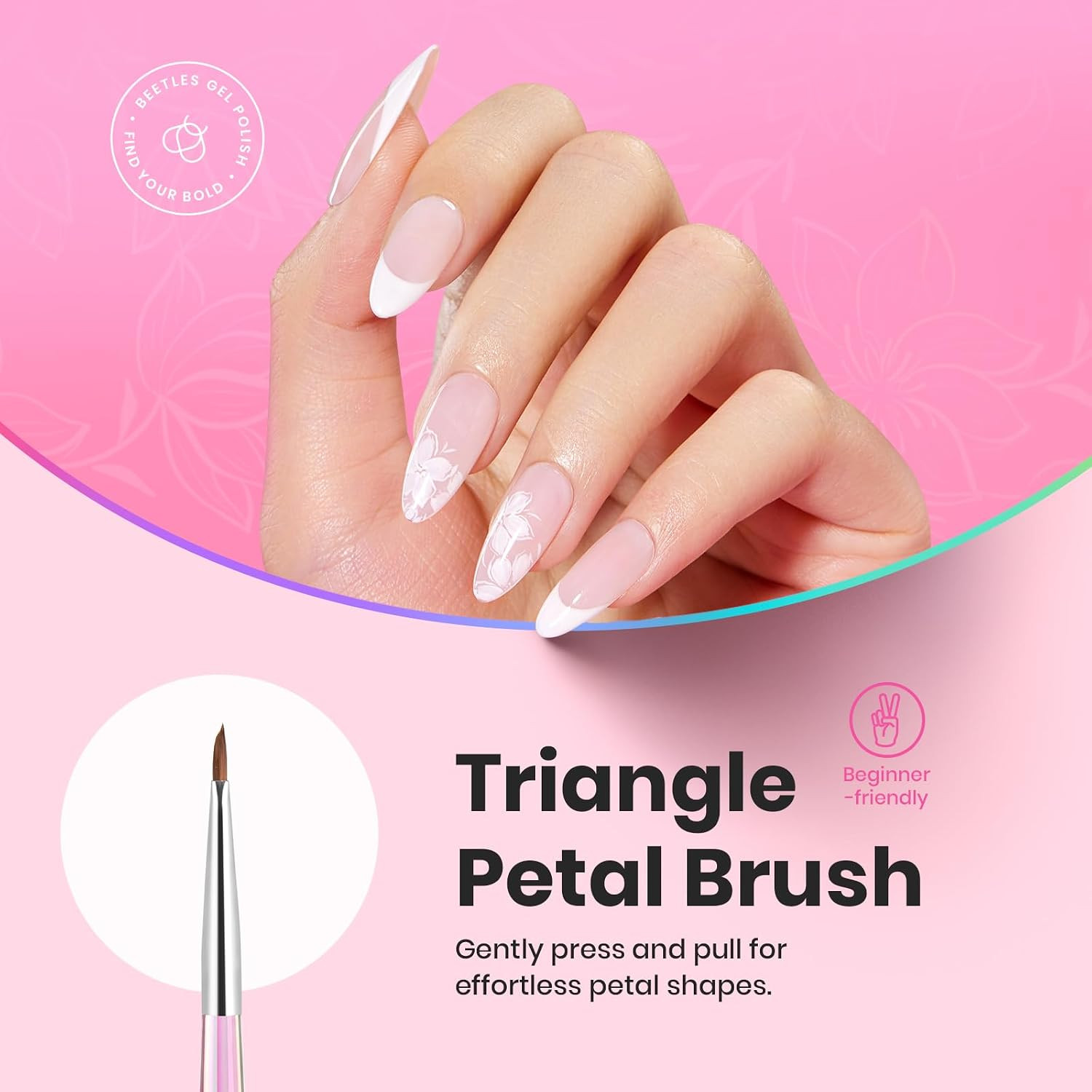 Nail Art Brushes Set for Gel Polish 3 Pcs Nail Art Design Pen and One White Pain