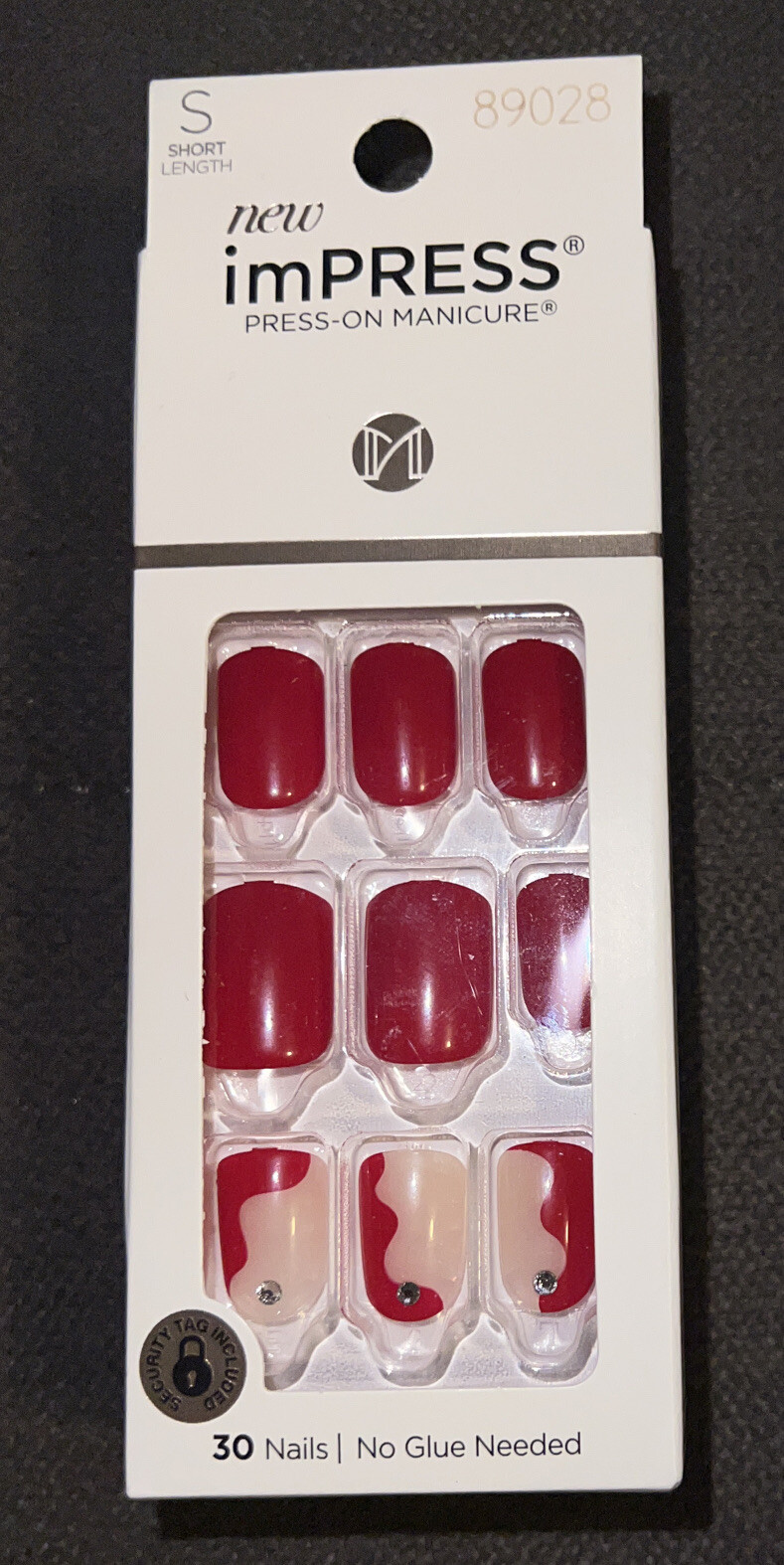 Kiss imPRESS Press-on Manicure Short 30 Red Nails “ADORE YOU”💅