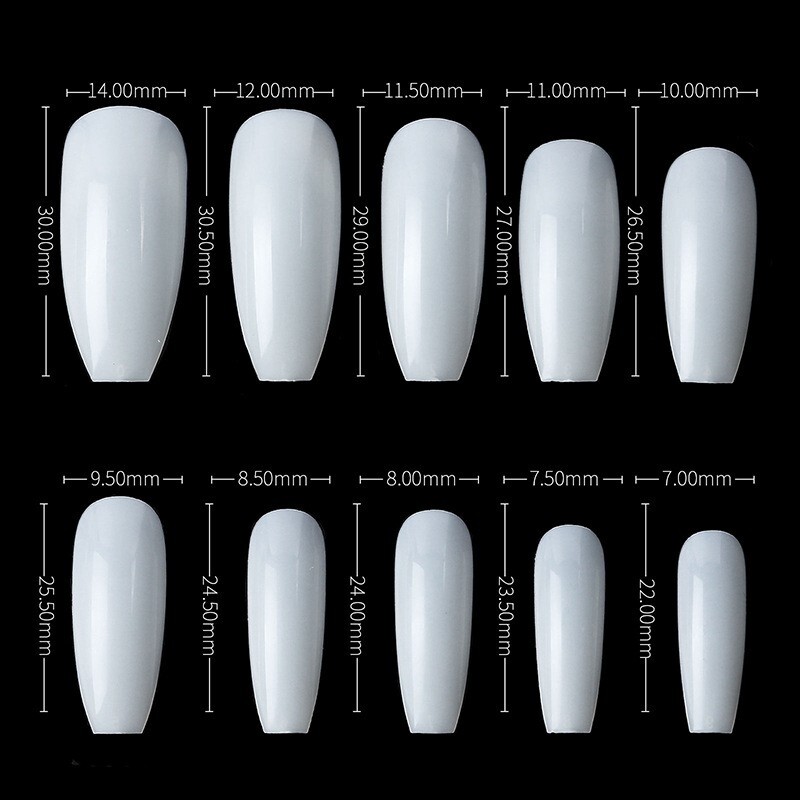 500x False Nail Tips Stiletto Coffin Oval Almond Square Nail Acrylic False Nails