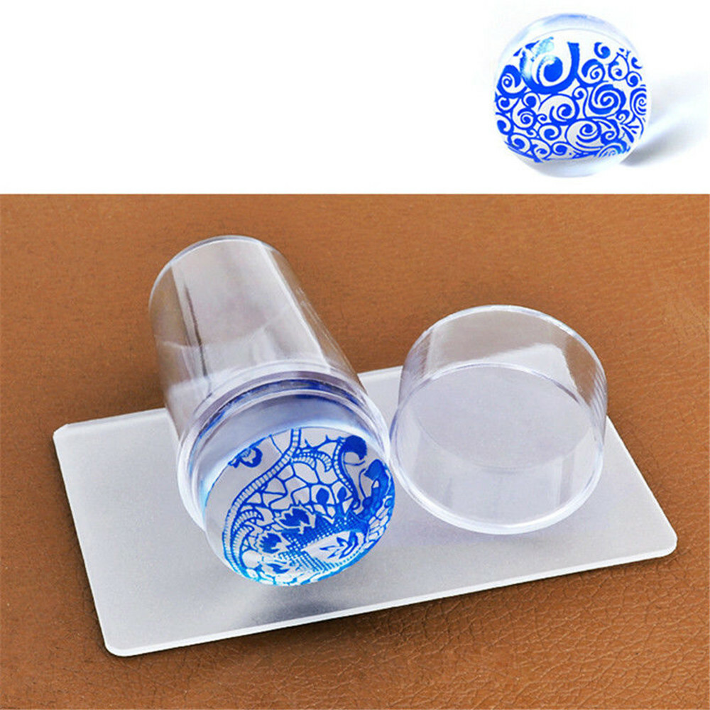 3pcs/set Clear Jelly Silicone Nail Art Stamper Scraper DIY Nail Art Stamper Tool