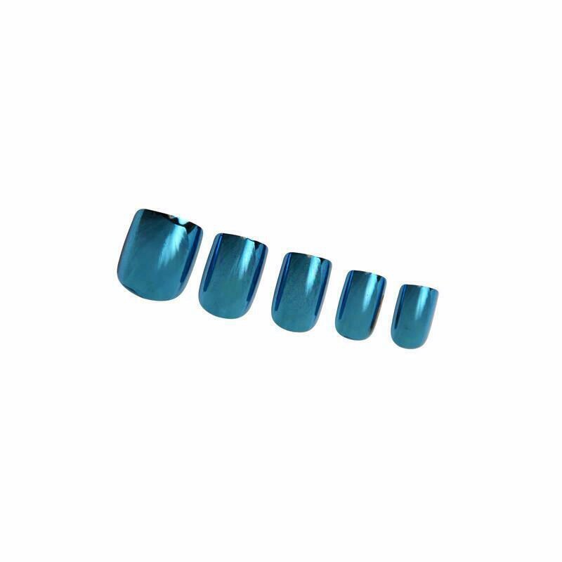 KleanColor Glaza Craze Pre-Glued Nails, Color: Sapphire, Medium