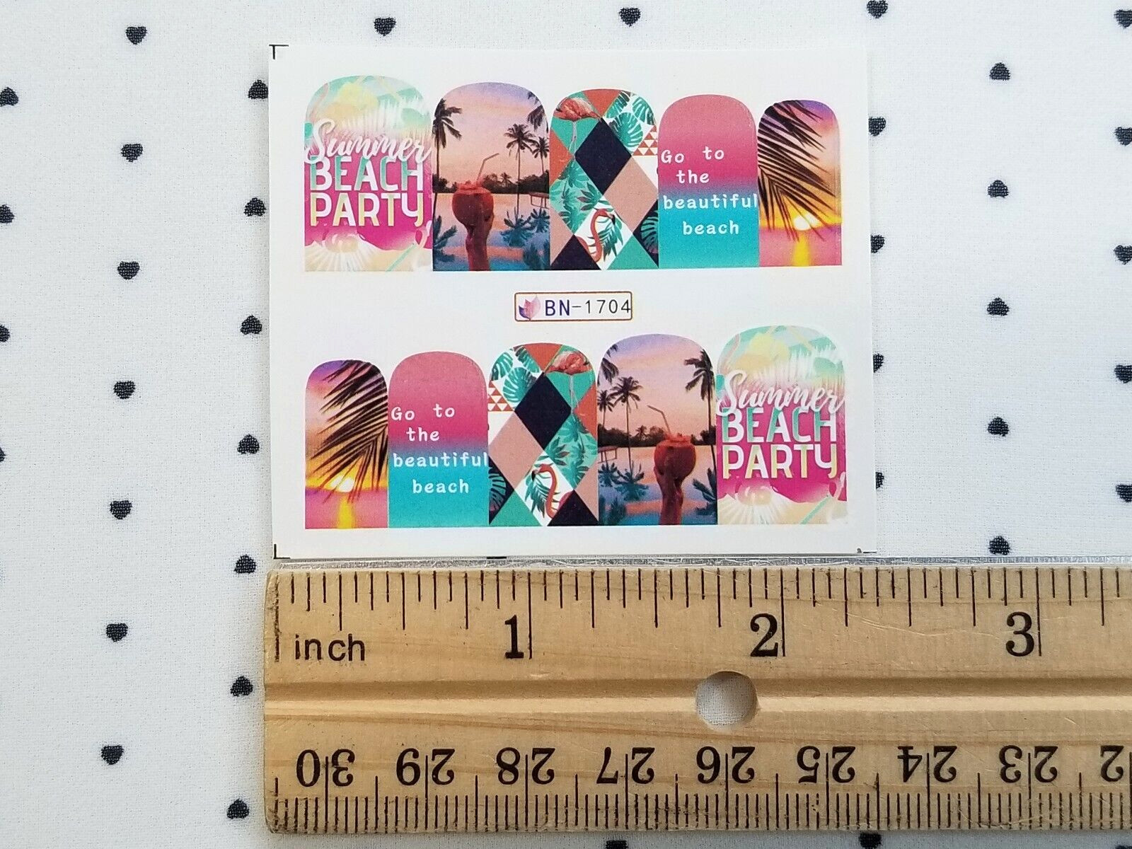 Summer Beach Plum Tree Nail Art Water Transfer Decals Sticker Small 12 Sheets