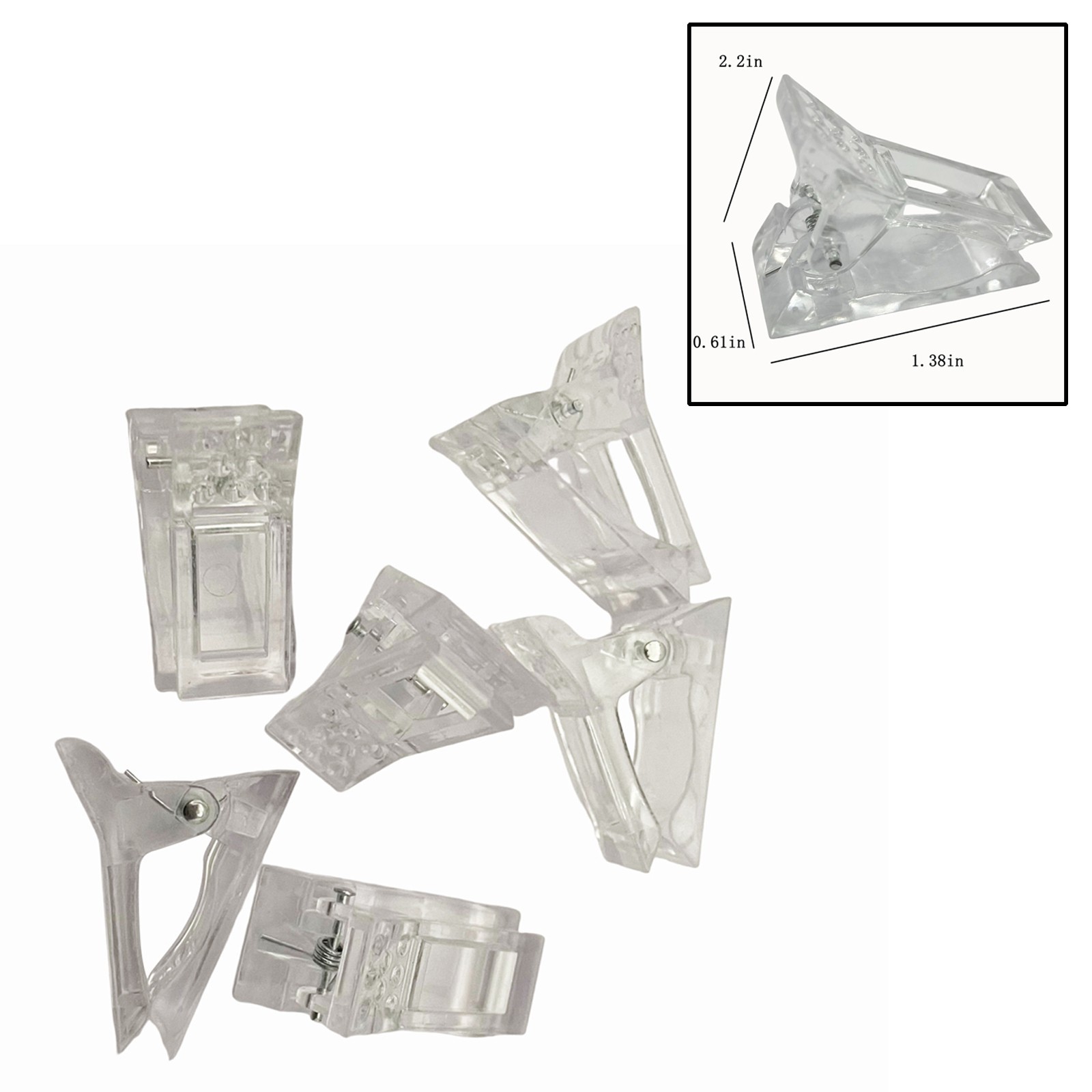 10 PCS/Set Nail Tips Fixing Clip Crystal Transparent Nail Construction Fixation