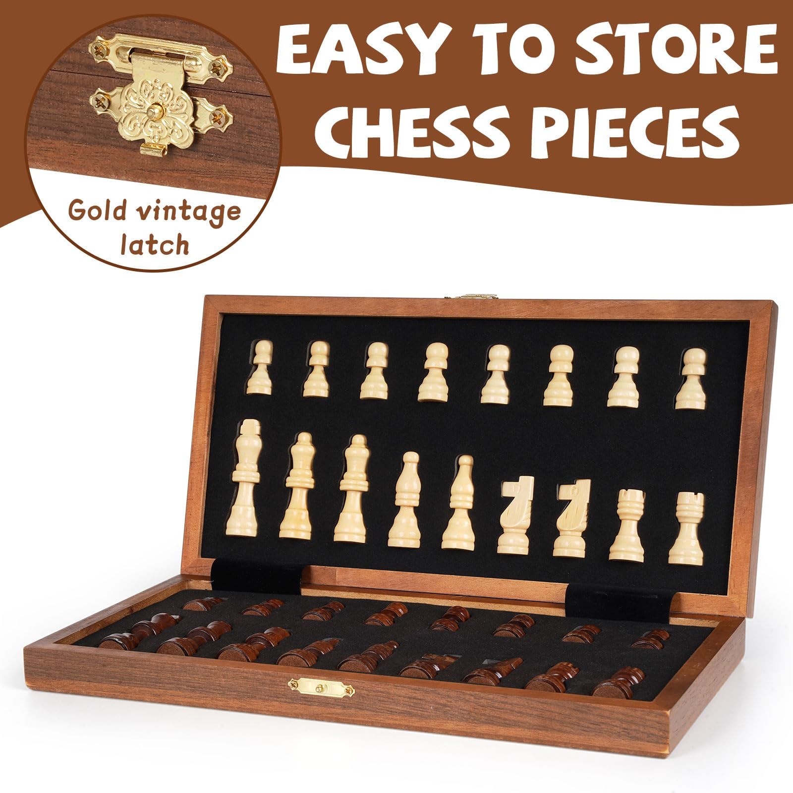 Magnetic Travel Chess Set 12-inch 12 inches x 3 x 0.1 inches, Brown