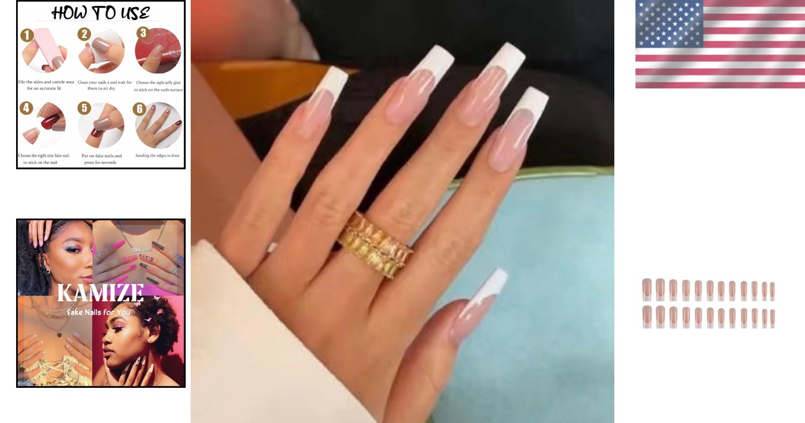 Perfect Gift: 24PCS Glossy French White Faux Nails – Stylish & Easy to Use