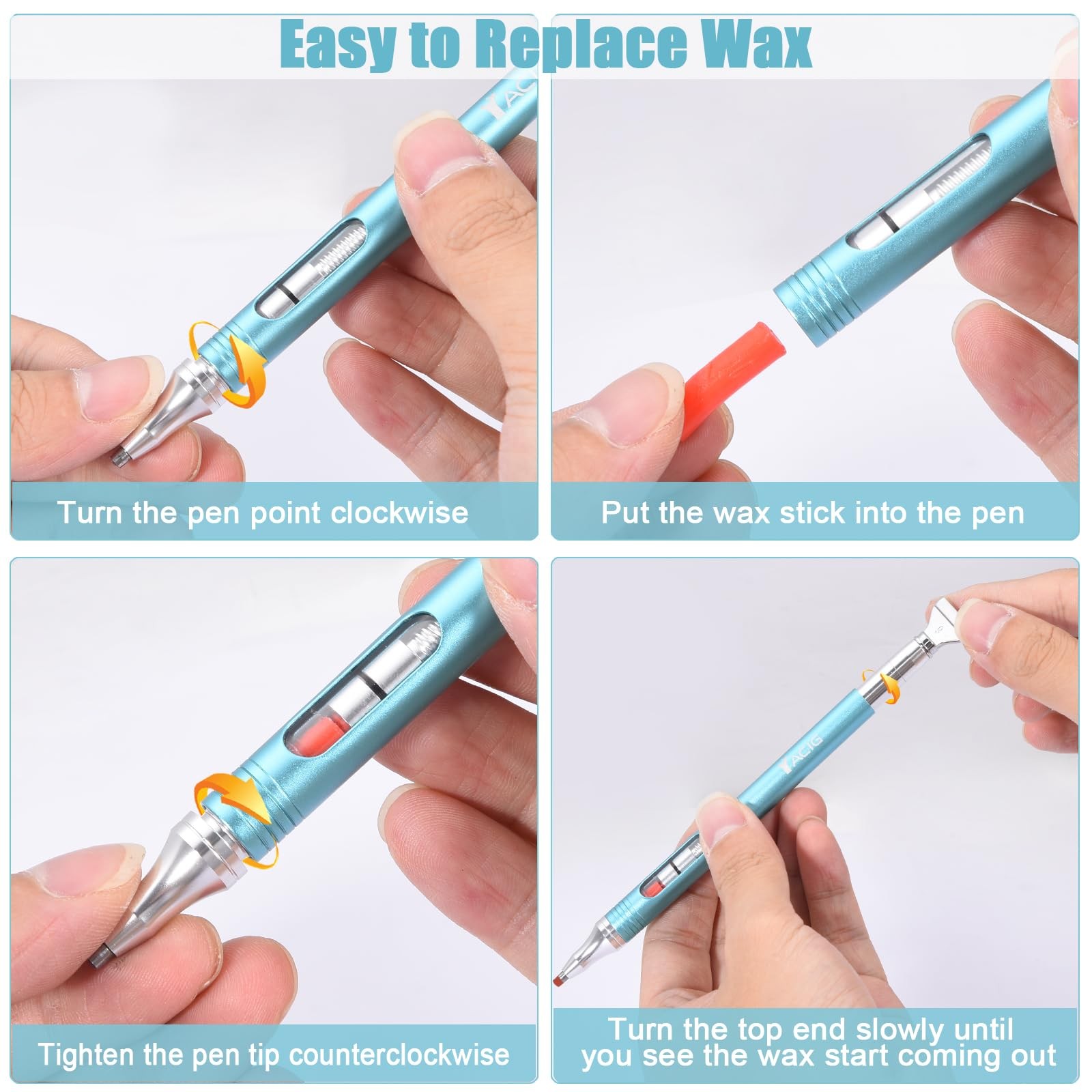 Diamond Art Pen Refillable Wax Pen for Diamond Painting, Metal 5D Diamonds Ar…