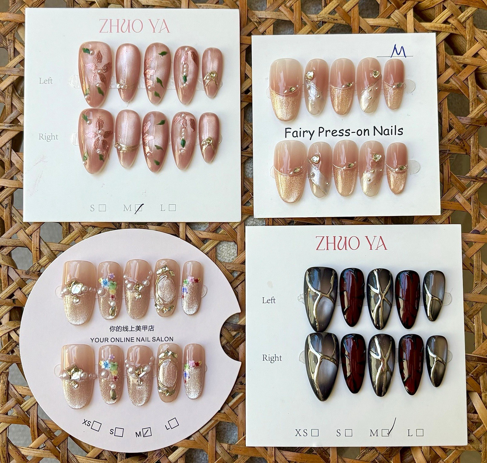 Pick Your Set(s) | Oval Almond Press-On Nails Medium Size Reusable