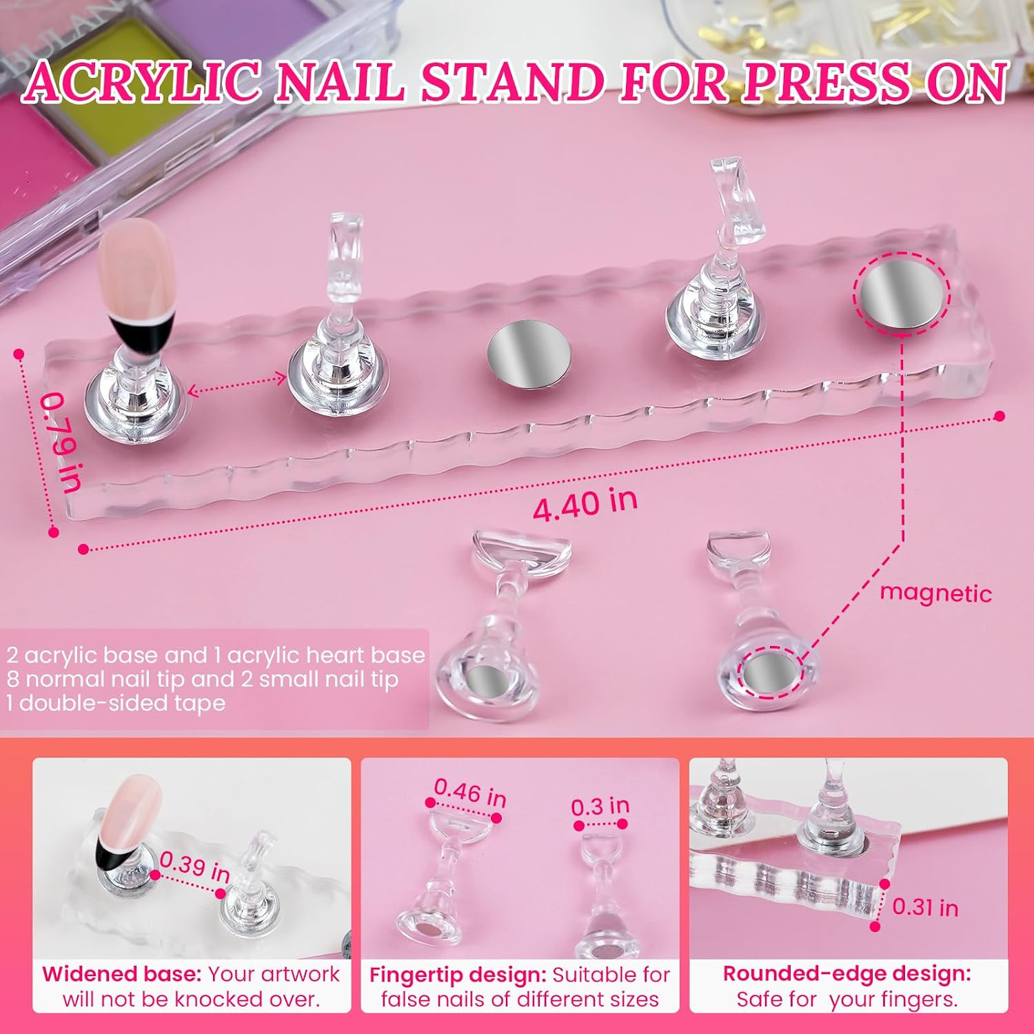 Nail Stand for Press on with Nail Art Brushes Nail Holder for Painting Practice