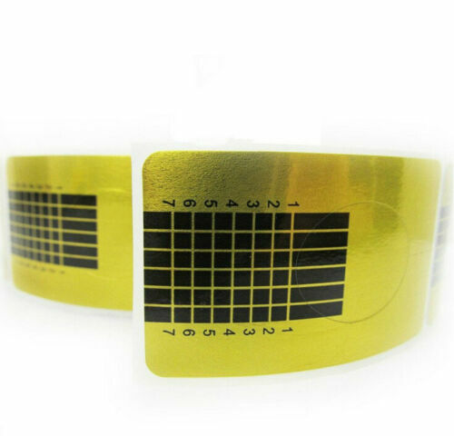 500Pcs Golden Nail Art Tips Extension Forms Guide French DIY Tool Acrylic UV Gel