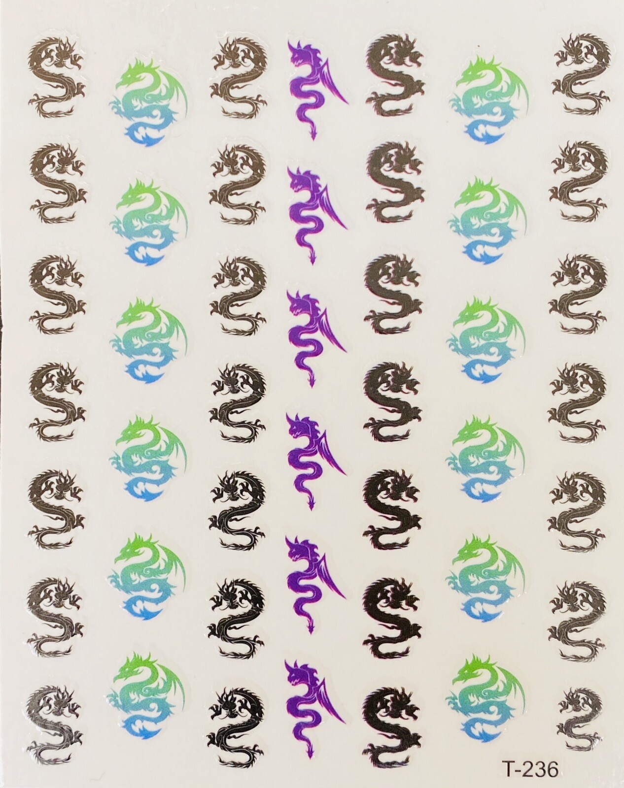 9 Packs Colorful Dragon Nail Sticker Nail art Nail Decal
