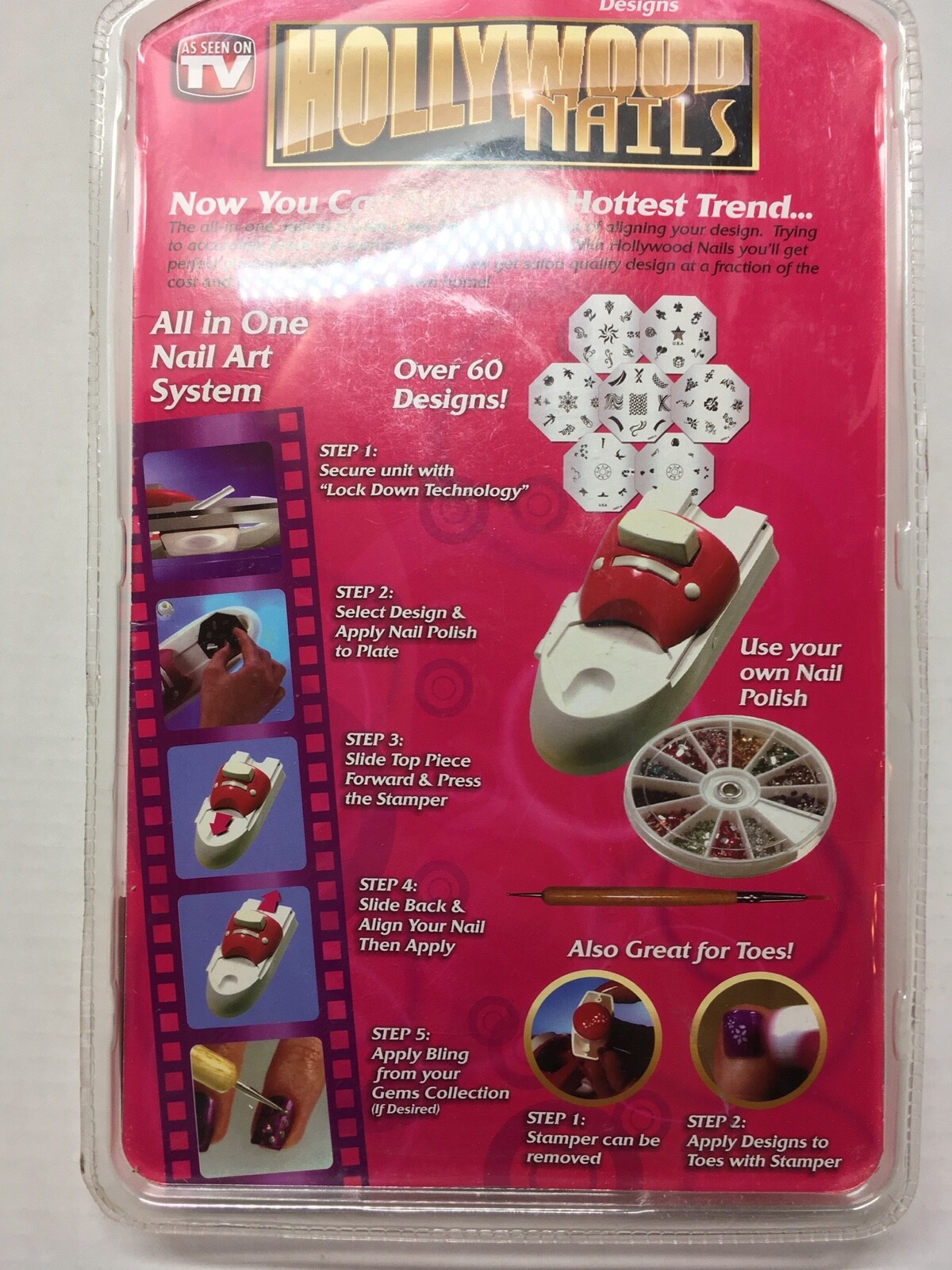 Hollywood Nails All In One Nail Art System Kit As Seen On TV (Pack of 2)