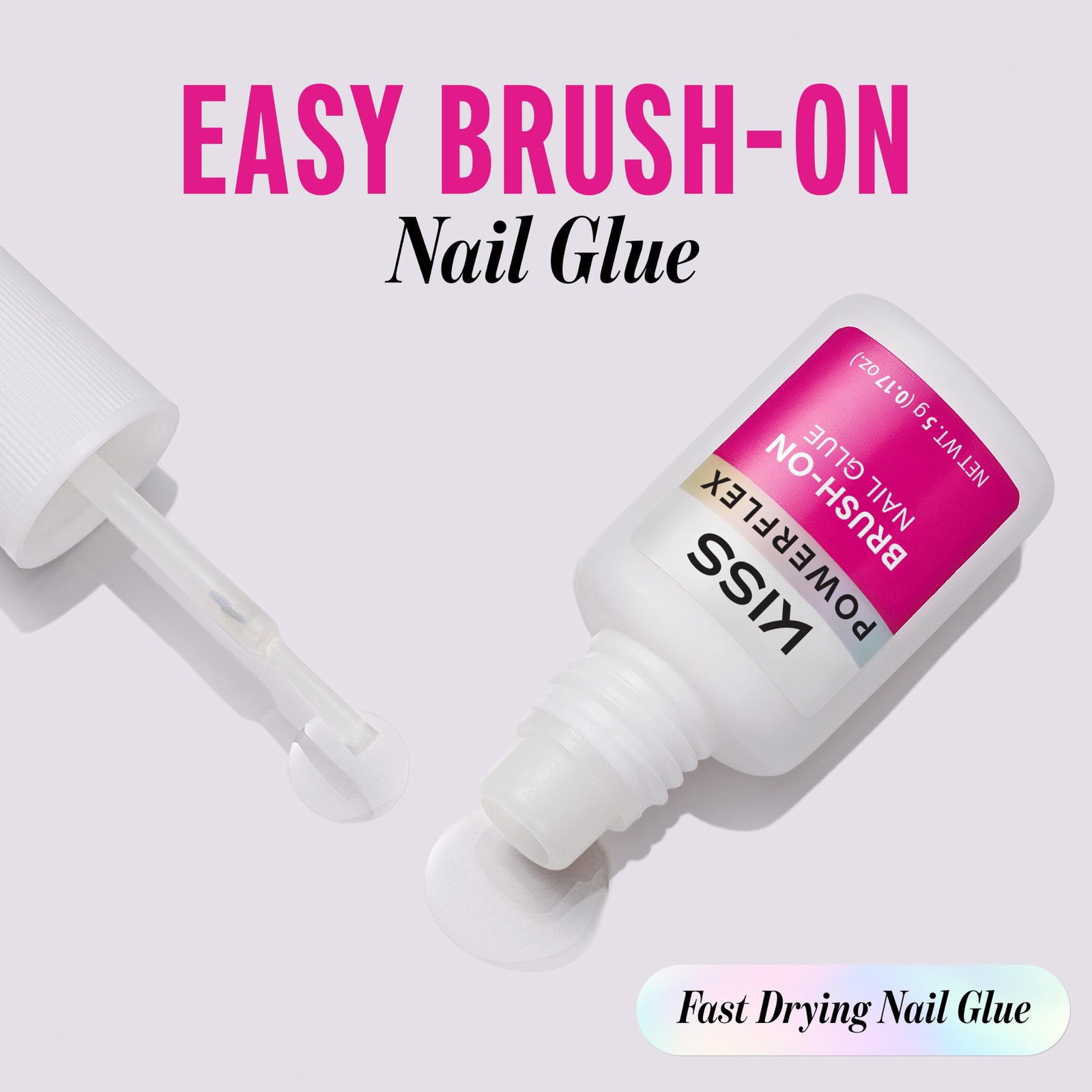 PowerFlex Nail Glue for Press Ons, Brush-On Applicator for Kits, Tips & Wraps…