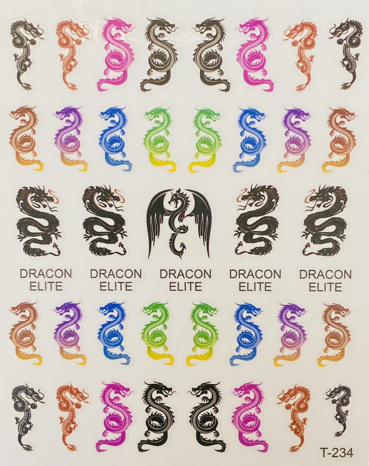 9 Packs Colorful Dragon Nail Sticker Nail art Nail Decal