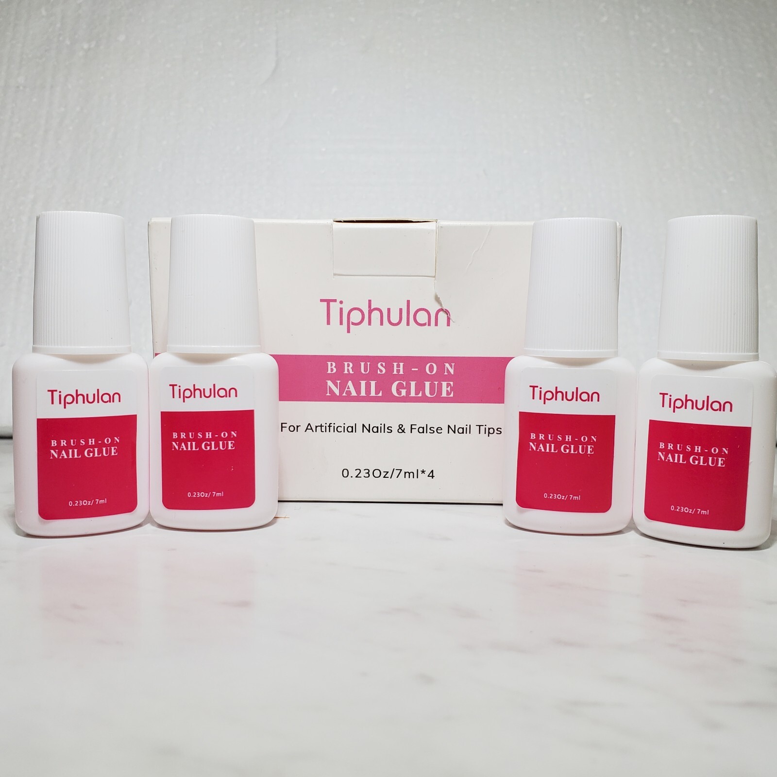 x4 Pack TIPHULAN Bottles Super Strong Nail Glue for Press On Nails Acrylic Nails