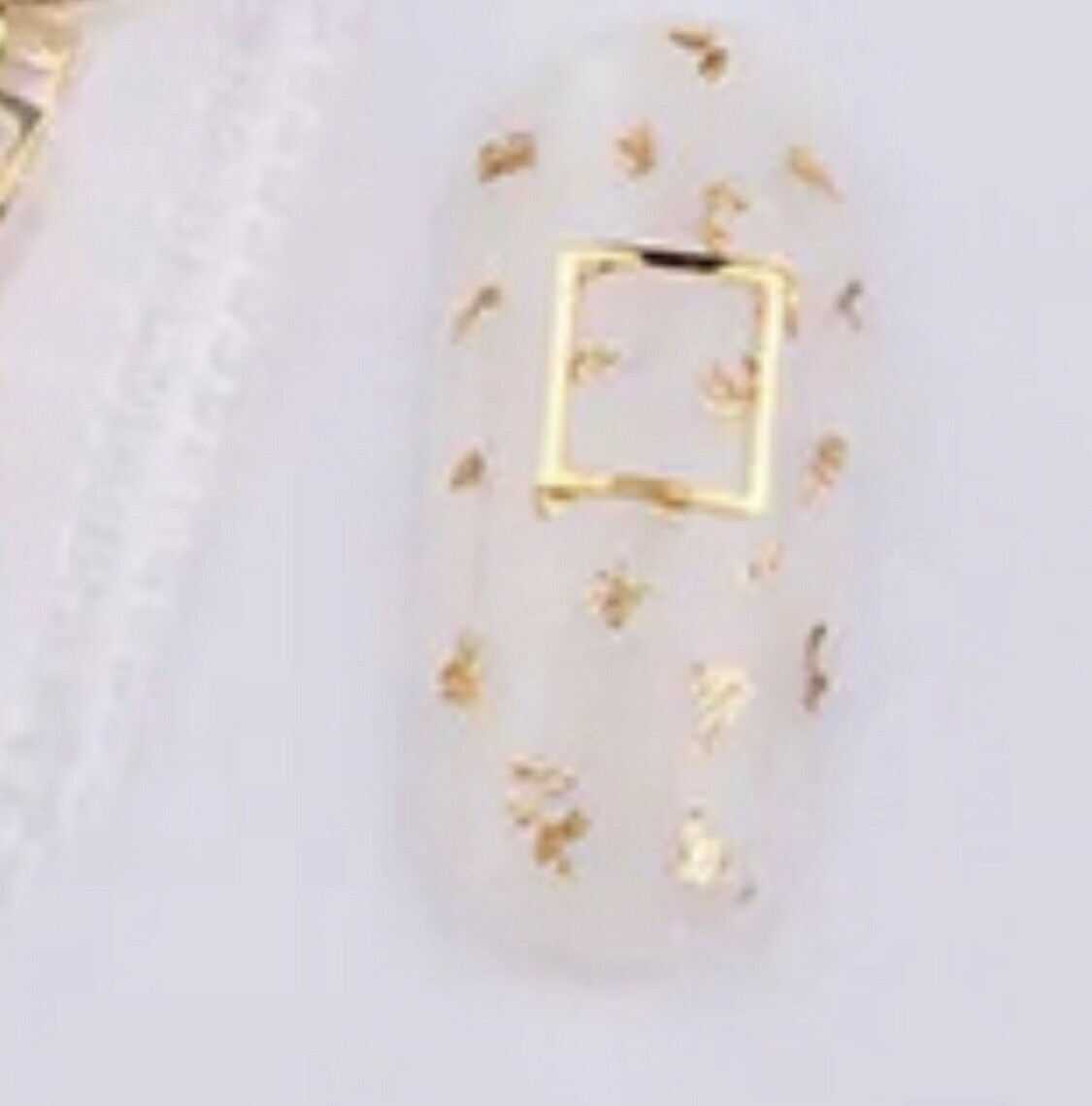 Gold 3D Rectangle Frame Nail Art DIY Decoration Charms 200pcs single pack