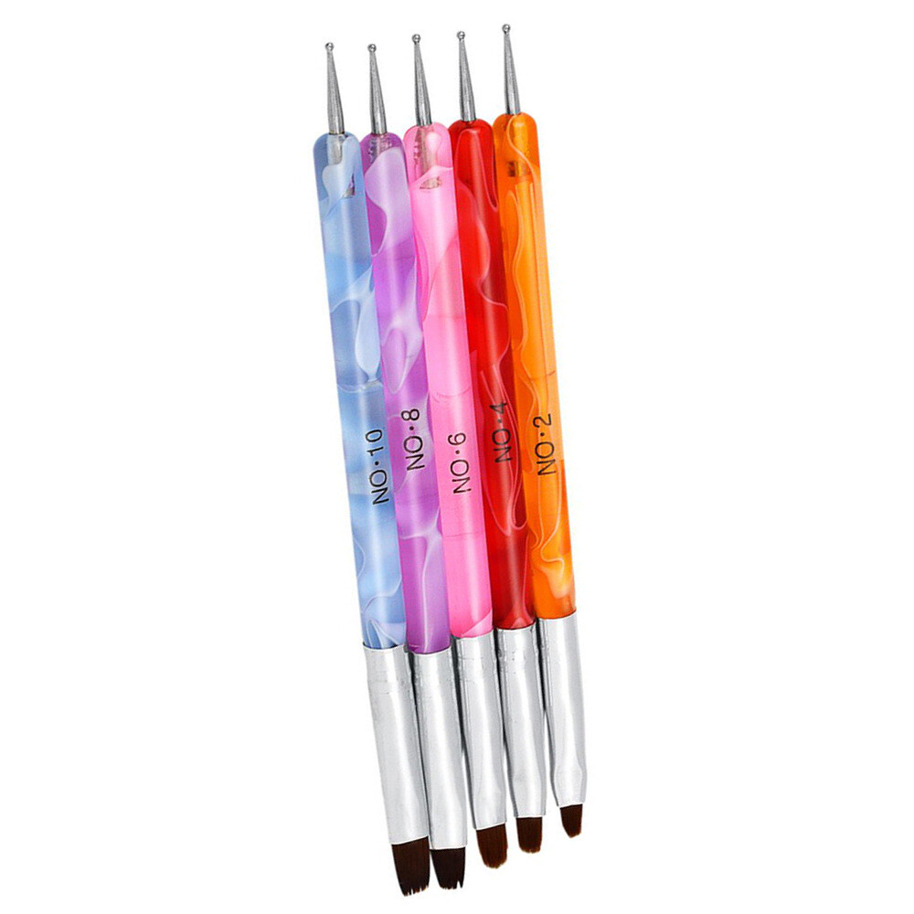 Manicure Pens Double-end Nail Art Brush UV Gel Builder Painting Drawing Brushes