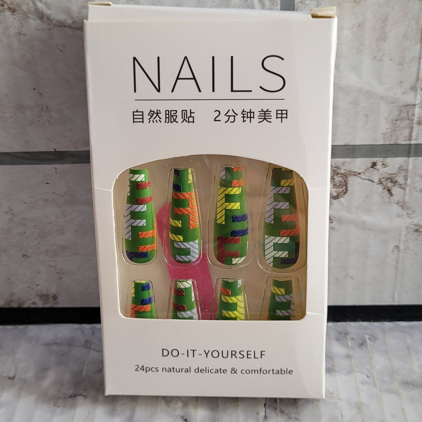 (Lot Of 4) Do It Yourself Nails, New 24 Pcs Per Box, 96 Total False, Fake Nails