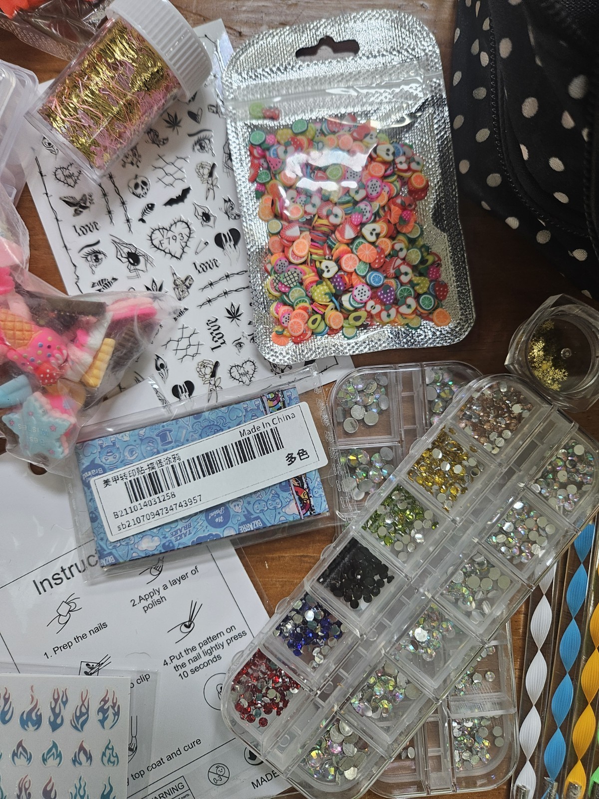 Lot of nail art supplies! A bunch of brand new items. Great deal. with tote