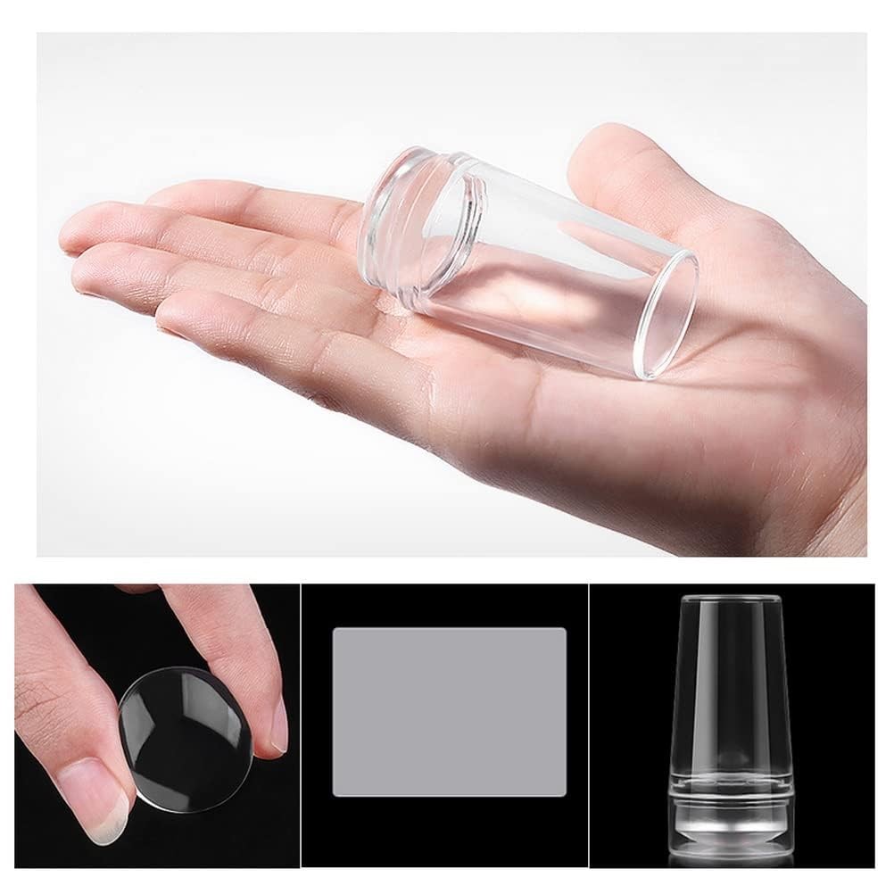 French Tip Tool,Nail Art Stamper Kit,Clear Silicone Stamping Jelly With Scrap…